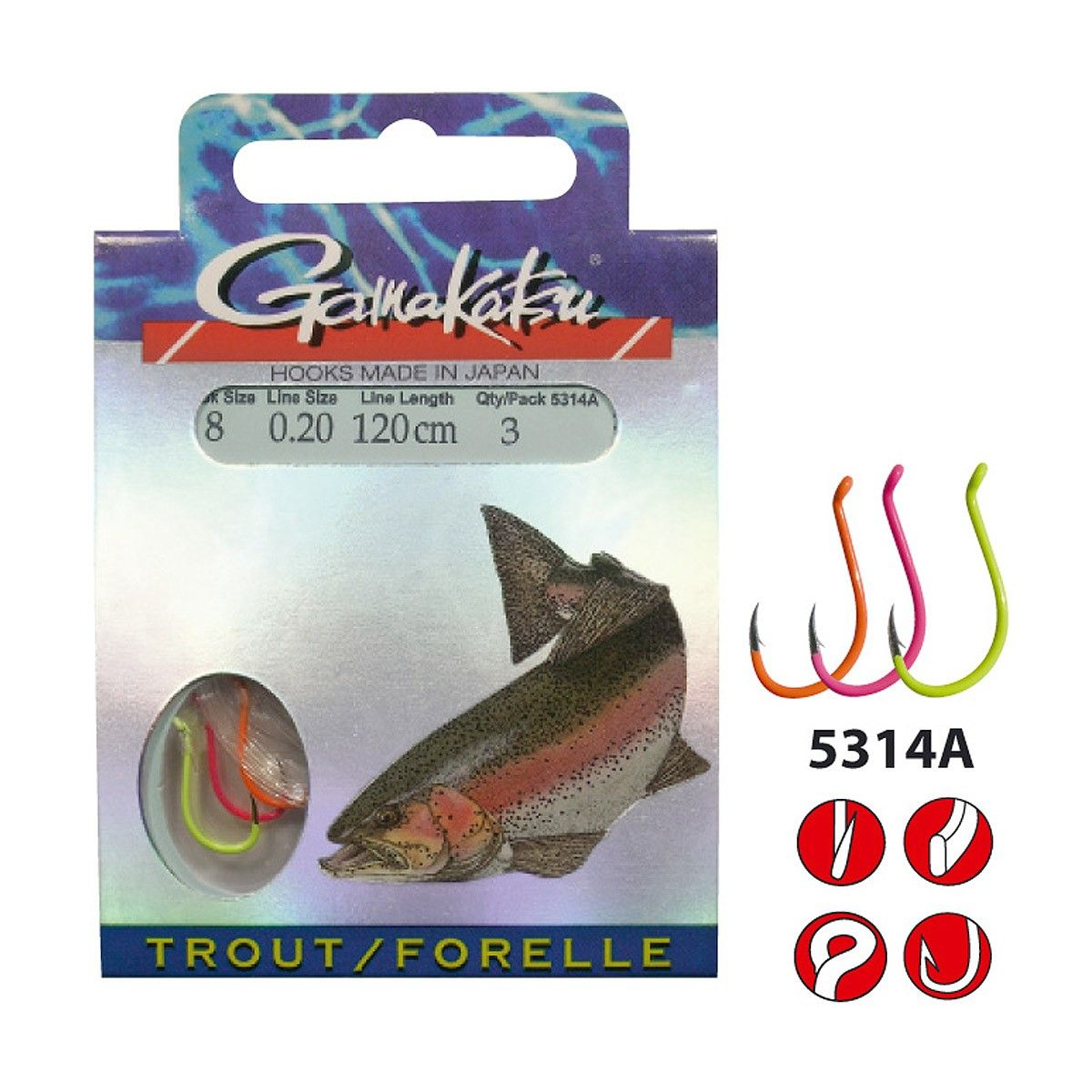 Gamakatsu Hakenboekje BKS 5314a Trout 120 Cm Gekleurd 3 Gamakatsu Hakenboekje BKS 5314a Trout 120 Cm Gekleurd